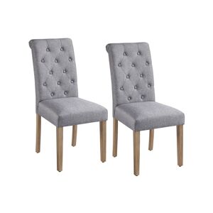 Yaheetech - Lot de 2 Chaises de Salle à Manger avec Chêne Tissu Chaise de Salon Mobilier pour Bureau Cuisine Bar Réunion Hôtel 45,5 x 62 x 98,5cm - Publicité