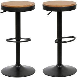 Dazhom - Lot de 2 Tabouret de Bar en Bois Hauteur Réglable à 360°,pour Maison Cuisine Comptoir Bistro - Publicité