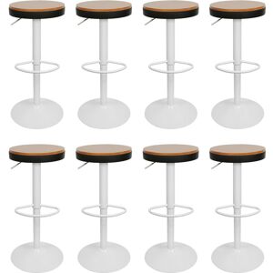 Dazhom - Lot de 8 Tabouret de Bar en Bois Hauteur Réglable à 360°,pour Maison Cuisine Comptoir Bistro - Publicité