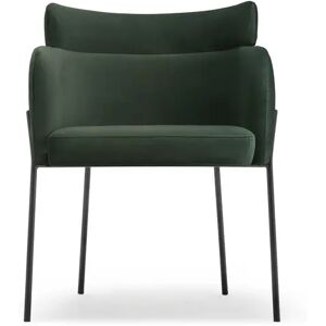 NV GALLERY Chaise BARON - Chaise, Velours vert vegetal & metal noir Vert