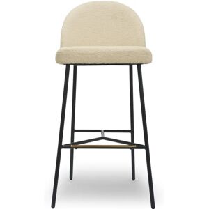 NV GALLERY Tabouret de bar BANE Tabouret de bar Blanc bouclette metal noir H78 Blanc Noir