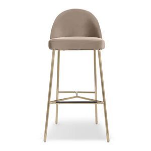 NV GALLERY Tabouret de bar BANE Tabouret de bar Velours taupe metal dore H78 Taupe Dore