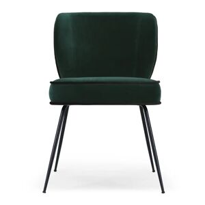 NV GALLERY Chaise WAYNE - Chaise, Velours vert cèdre & métal noir Vert / Noir