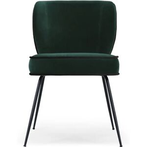 NV GALLERY Chaise WAYNE - Chaise, Velours vert cèdre & métal noir Vert / Noir