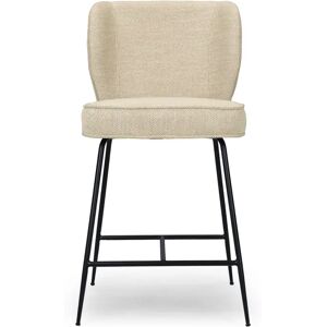 NV GALLERY Tabouret de bar WAYNE Tabouret de bar Beige sable metal noir H65 Beige Noir