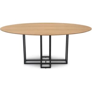 NV GALLERY Table a manger VALIANO Table a manger pour 8 personnes Bois de frene naturel veine metal noir L180 Naturel Noir