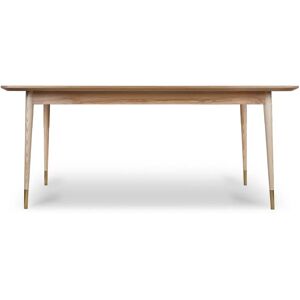 NV GALLERY Table a manger VINYLE - Table a manger, pour 8 personnes, Bois naturel veine & metal dore, L180 Naturel