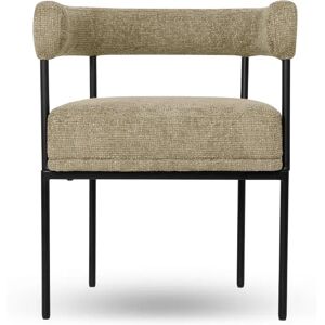 NV GALLERY Chaise ARCADE - Chaise, Tweed taupe & métal noir Taupe / Noir