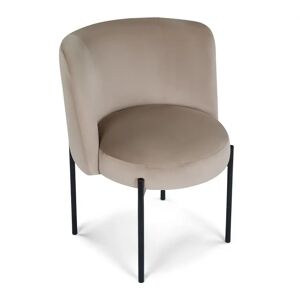 NV GALLERY Chaise RAY - Chaise, Velours taupe & metal noir Taupe / Noir