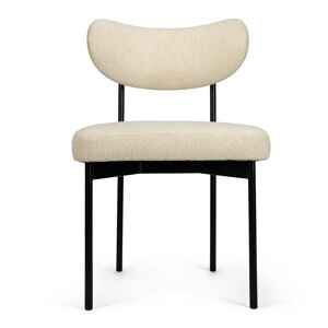 NV GALLERY Chaise JASPER - Chaise, Blanc bouclette & métal noir Blanc / Noir