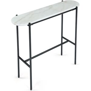 NV GALLERY Console VINCENZO Console Marbre blanc waterproof metal noir L90 Blanc Noir