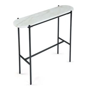 NV GALLERY Console VINCENZO - Console, Marbre blanc waterproof & metal noir, L90 Blanc / Noir