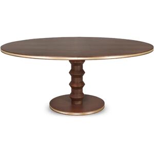 NV GALLERY Table a manger FRIDA Table a manger pour 6 personnes Bois noyer metal dore L180 Marron Dore