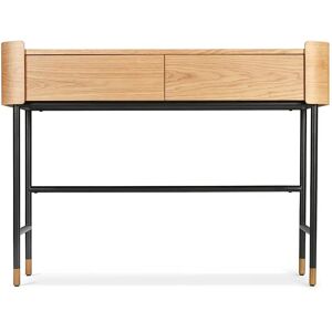 NV GALLERY Bureau ou console JEFFREY - Bureau ou console, Bois de chene, metal noir & dore, L120 Naturel / Noir / Dore