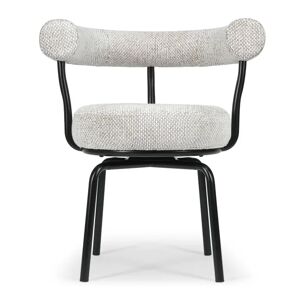 NV GALLERY Chaise de bureau rotative LYNN - Chaise de bureau rotative, Tweed beige taupe & metal noir Beige / Noir