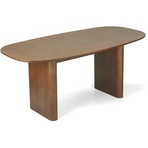 NV GALLERY Table a manger DAWN - Table a manger, pour 6 personnes, Bois de frene teinte noyer veine, L180 Marron