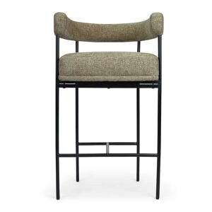 NV GALLERY Tabouret de bar ARCADE - Tabouret de bar, Tweed taupe & metal noir, H78 Taupe / Noir