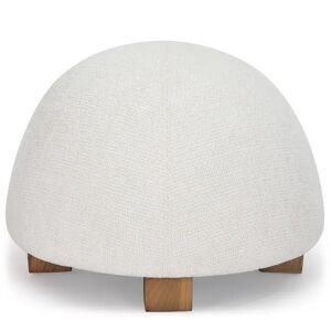 NV GALLERY Pouf TORTUGA - Collection Capsule Claire Laffut, Pouf tweed blanc latte & bois noyer, H37 Blanc / Marron