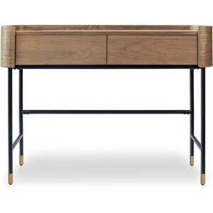 NV GALLERY Bureau ou console JEFFREY - Bureau ou console, Bois noyer, metal noir & dore, L120 Marron / Noir / dore