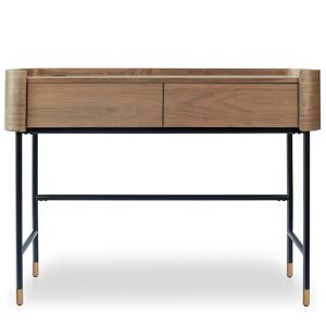 NV GALLERY Bureau ou console JEFFREY - Bureau ou console, Bois noyer, metal noir & dore, L120 Marron / Noir / dore