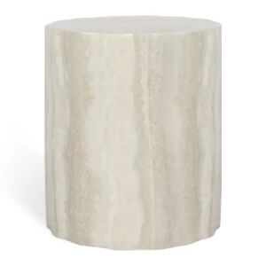 NV GALLERY Meuble d'appoint CESAR - Meuble d'appoint, Beige effet marbre glossy, H46 Beige