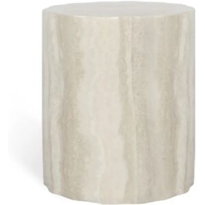 NV GALLERY Meuble d'appoint CESAR - Meuble d'appoint, Beige effet marbre glossy, H46 Beige