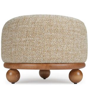 NV GALLERY Pouf OLSON - Pouf, Jaune mouchete & bois blond, H45 Jaune / Marron