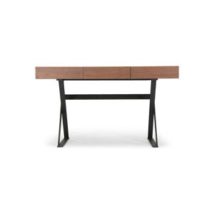 NV GALLERY Bureau TUXEDO - Bureau, Bois noyer & métal noir, L140 Marron / Noir