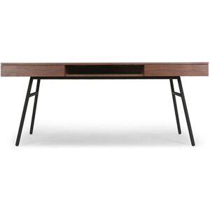 NV GALLERY Bureau SOLOMON - Bureau, Bois noyer & metal noir, L180 Marron / Noir