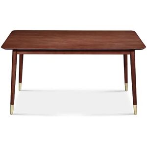 NV GALLERY Table a manger VINYLE Table a manger pour 6 personnes Bois noyer metal dore L160 Marron