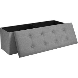 SONGMICS Banc rangement 120L gris, Gris Clair / 38 x 110 x 38 cm - Publicité