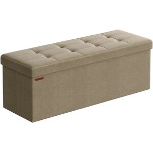 SONGMICS Banc rangement 120L gris, Taupe Clair / 38 x 110 x 38 cm - Publicité