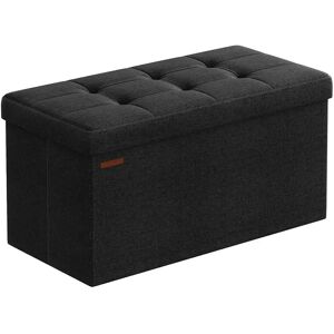 SONGMICS Banc de Rangement Pliable, Noir / 38 x 76 x 38 cm - Publicité