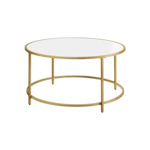 VASAGLE Table basse ronde blanc doré - Publicité