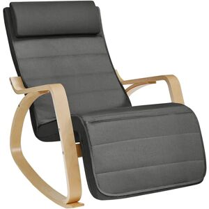 SONGMICS Fauteuil a bascule reglable sur 5 niveaux, Gris Fonce