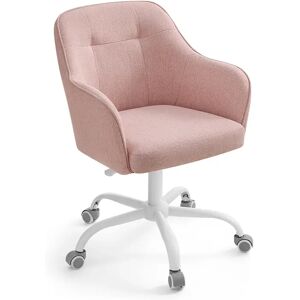 SONGMICS Chaise de bureau ergonomique pivotant et réglable, Rose - Publicité