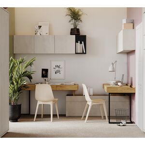 petitechambre.fr Ensemble de bureau TEEN FLEX TWIN 3 modulable   Blanc   Panneaux Stratifiés