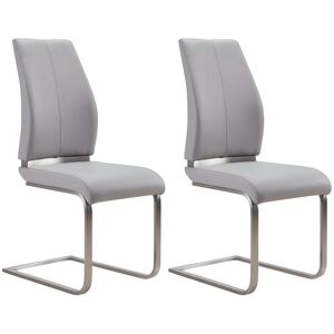 Vente unique Lot de 2 chaises SALMA Simili Gris