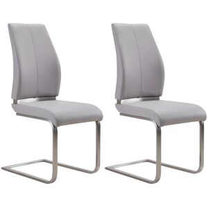 Vente-unique Lot de 2 chaises SALMA - Simili - Gris