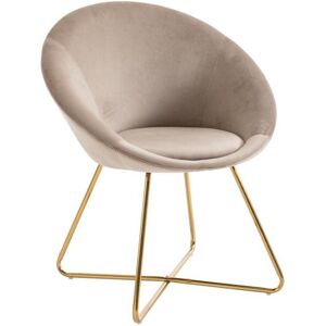 Vente-unique Chaise en velours et métal doré - Beige - BURBAN