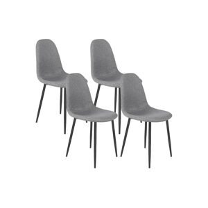 Vente-unique Lot de 4 chaises EFFIE - Tissu - Gris - Pieds métal noir