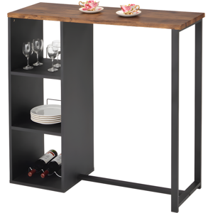 Vente unique Meuble de bar MORENA Metal MDF Plateau effet noyer