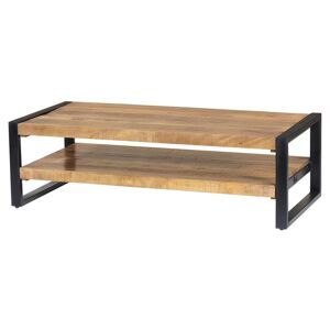 Vente-unique Table basse HARLEM - Double plateau - Bois de manguier et métal