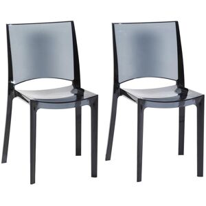 Vente unique Lot de 2 chaises empilables HELLY Polycarbonate plein Gris ardoise