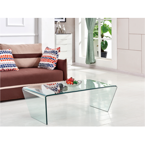 Vente-unique Table basse SUZANA - Verre trempe courbe