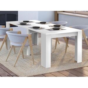 Vente unique Console table extensible 10 couverts 4 rallonges Blanc ONEGA