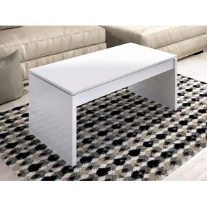 Vente unique Table basse BASTIAN Plateau relevable Coloris blanc