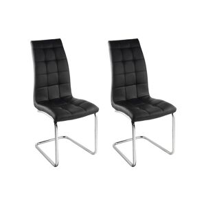 Vente-unique Lot de 2 chaises NADYA - Simili - Noir