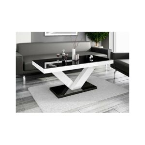 Carellia Table basse design laquée120 x 60 x 49 cm - Noir / Blanc
