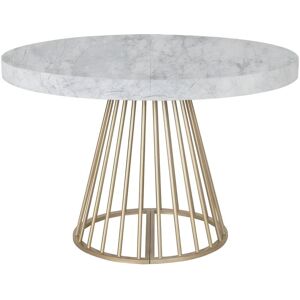 Table ronde extensible Soare Effet Marbre pieds Or